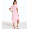 GYS Bamboo Viscose Nightgowns for Women Short Sleeve Sleep Shirt(Pink)