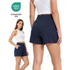 GYS Bamboo Viscose Pajama Shorts for Women, Casual Micro Mini Lounge Shorts(Navy Heather)