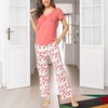 GYS Bamboo Viscose Pajamas for Women Cooling Sleepwear for Hot Flashes(B-grapefruit Red)