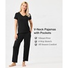 GYS Bamboo Viscose Pajamas for Women Cooling Sleepwear for Hot Flashes(Black)