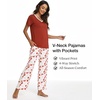 GYS Bamboo Viscose Pajamas for Women Cooling Sleepwear for Hot Flashes(Brick Red)