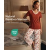 GYS Bamboo Viscose Pajamas for Women Cooling Sleepwear for Hot Flashes(Brick Red)