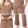 GYS Bamboo Viscose Pajamas for Women Cooling Sleepwear for Hot Flashes(Camel)