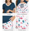 GYS Bamboo Viscose Pajamas for Women Cooling Sleepwear for Hot Flashes(Deep Pink Dots)