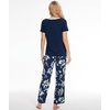 GYS Bamboo Viscose Pajamas for Women Cooling Sleepwear for Hot Flashes(Ink Blue Flowers)