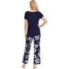 GYS Bamboo Viscose Pajamas for Women Cooling Sleepwear for Hot Flashes(Navy Flowers)