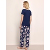 GYS Bamboo Viscose Pajamas for Women Cooling Sleepwear for Hot Flashes(Navy Peony)