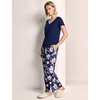 GYS Bamboo Viscose Pajamas for Women Cooling Sleepwear for Hot Flashes(Navy Peony)