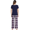 GYS Bamboo Viscose Pajamas for Women Cooling Sleepwear for Hot Flashes(Navy Red Plaid)