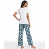 GYS Bamboo Viscose Pajamas for Women Cooling Sleepwear for Hot Flashes(Ocean Green)