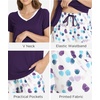 GYS Bamboo Viscose Pajamas for Women Cooling Sleepwear for Hot Flashes(Purple Dots)