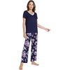 GYS Bamboo Viscose Pajamas for Women Cooling Sleepwear for Hot Flashes(Purple Floral)