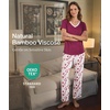GYS Bamboo Viscose Pajamas for Women Cooling Sleepwear for Hot Flashes(Purplish Red)