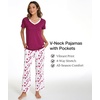 GYS Bamboo Viscose Pajamas for Women Cooling Sleepwear for Hot Flashes(Purplish Red)