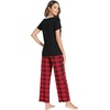 GYS Bamboo Viscose Pajamas for Women Cooling Sleepwear for Hot Flashes(Red Plaid)