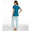 GYS Bamboo Viscose Pajamas for Women Cooling Sleepwear for Hot Flashes(Teal Blue)