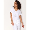 GYS Bamboo Viscose Pajamas for Women Cooling Sleepwear for Hot Flashes(White Stars)