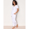 GYS Bamboo Viscose Pajamas for Women Cooling Sleepwear for Hot Flashes(White Stars)