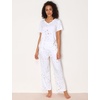 GYS Bamboo Viscose Pajamas for Women Cooling Sleepwear for Hot Flashes(White Stars)