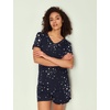 GYS Bamboo Viscose Pajamas for Women Set, Ultra-Soft Lightweight Sleepwear(Blue Stars)