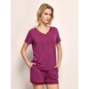 GYS Bamboo Viscose Pajamas for Women Set, Ultra-Soft Lightweight Sleepwear(Dark Purple)