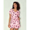 GYS Bamboo Viscose Pajamas for Women Set, Ultra-Soft Lightweight Sleepwear(Pink Coffee Cup)