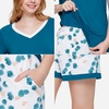GYS Bamboo Viscose Pajamas for Women Set, Ultra-Soft Lightweight Sleepwear(Teal Blue)