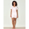 GYS Bamboo Viscose Pajamas for Women Set, Ultra-Soft Lightweight Sleepwear(White Stars)