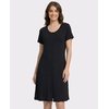 GYS Bamboo Viscose Women Nightgown, Short Sleeve Soft Pajama Nightshirt(Black)