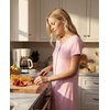 GYS Bamboo Viscose Women Nightgown, Short Sleeve Soft Pajama Nightshirt(Pink)