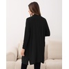 GYS Bamboo Viscose Women Open Front Cardigan, Soft Long Sleeve Casual Coat(Black)