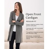 GYS Bamboo Viscose Women Open Front Cardigan, Soft Long Sleeve Casual Coat(Dark Heather Grey)