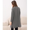 GYS Bamboo Viscose Women Open Front Cardigan, Soft Long Sleeve Casual Coat(Dark Heather Grey)