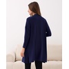 GYS Bamboo Viscose Women Open Front Cardigan, Soft Long Sleeve Casual Coat(Navy)