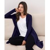 GYS Bamboo Viscose Women Open Front Cardigan, Soft Long Sleeve Casual Coat(Navy)