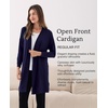 GYS Bamboo Viscose Women Open Front Cardigan, Soft Long Sleeve Casual Coat(Navy)