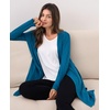 GYS Bamboo Viscose Women Open Front Cardigan, Soft Long Sleeve Casual Coat(Teal Blue)
