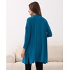 GYS Bamboo Viscose Women Open Front Cardigan, Soft Long Sleeve Casual Coat(Teal Blue)