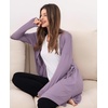 GYS Bamboo Viscose Women Open Front Cardigan, Soft Long Sleeve Casual Coat(Violet)