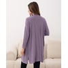 GYS Bamboo Viscose Women Open Front Cardigan, Soft Long Sleeve Casual Coat(Violet)
