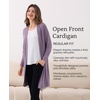 GYS Bamboo Viscose Women Open Front Cardigan, Soft Long Sleeve Casual Coat(Violet)