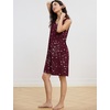 GYS Cooling Bamboo Viscose Nightgowns for Women(Wine Red Floral)