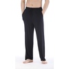 GYS Mens Bamboo Viscose Pajama Pants Sleep Lounge Bottoms(Black)