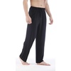 GYS Mens Bamboo Viscose Pajama Pants Sleep Lounge Bottoms(Black)
