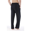 GYS Mens Bamboo Viscose Pajama Pants Sleep Lounge Bottoms(Black)