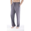GYS Mens Bamboo Viscose Pajama Pants Sleep Lounge Bottoms(Dark Grey)