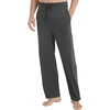 GYS Mens Bamboo Viscose Pajama Pants Sleep Lounge Bottoms(Dark Heather Grey)