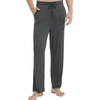 GYS Mens Bamboo Viscose Pajama Pants Sleep Lounge Bottoms(Dark Heather Grey)