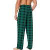 GYS Mens Bamboo Viscose Pajama Pants Sleep Lounge Bottoms(Green Plaid)