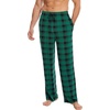 GYS Mens Bamboo Viscose Pajama Pants Sleep Lounge Bottoms(Green Plaid)